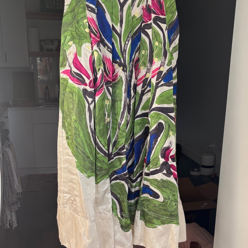 Aje Paradiso Cinched Floral Linen-Blend Midi Dress - Picture 4 of 10